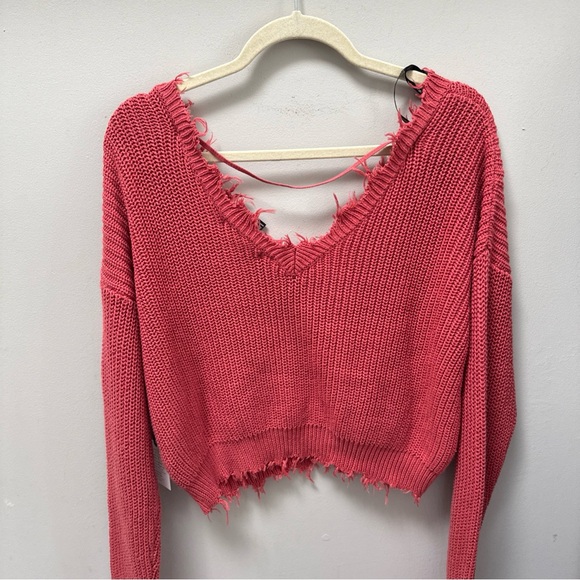 Forever 21 Women's Coral V-Neck Sweater - Picture 8 of 8
